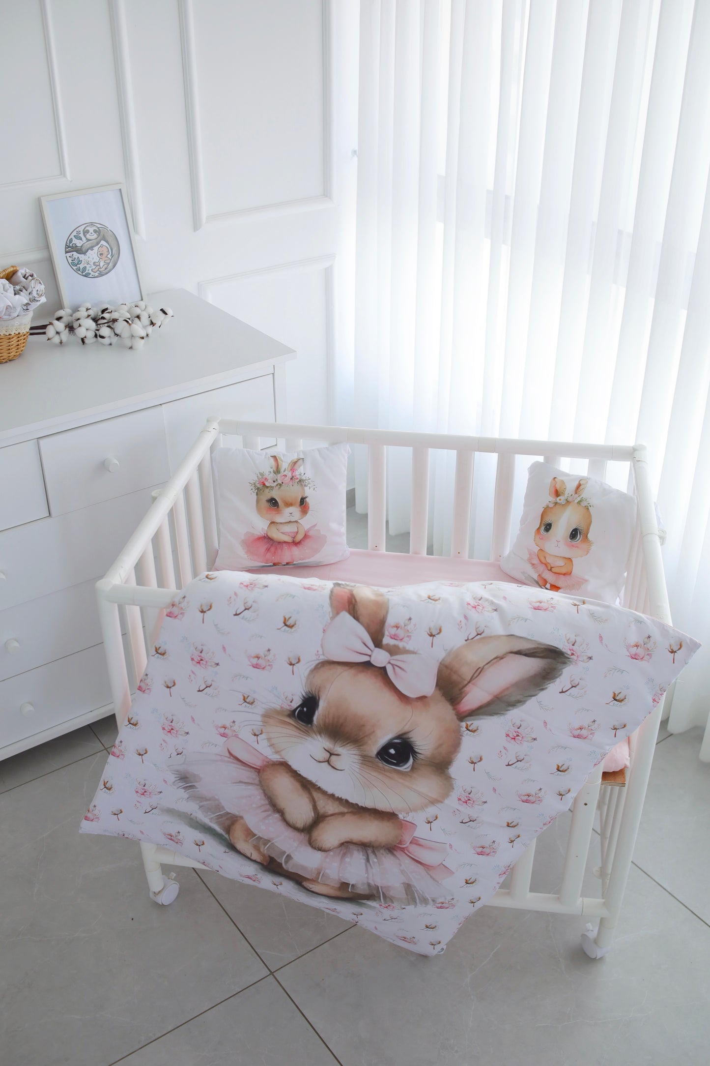 סט מצעים מבד סאטן ארנב